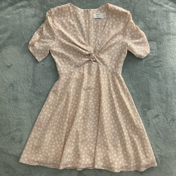 SIR the label | Dresses | Sir The Label Twist Front Polka Dot Dressblush |  Poshmark